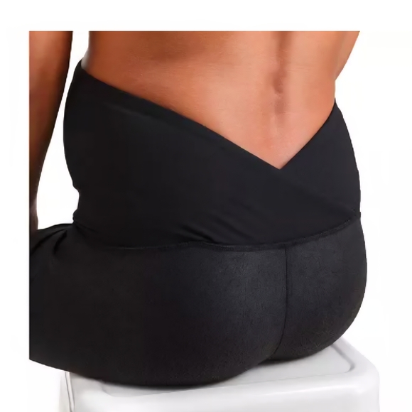 Black Feaux Leather Maternity Leggings - Picture 3 of 3